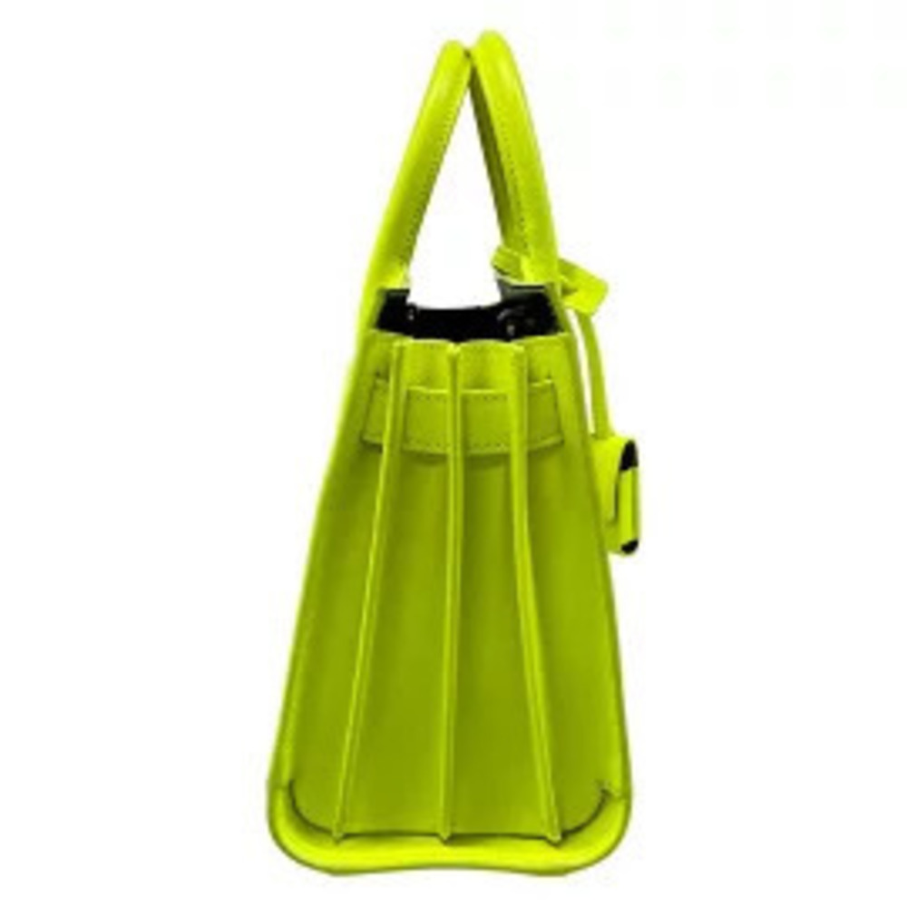 Saint Laurent Sac De Jour Neon Leather 2Way Shoulder Bag Yellow - Picture 2 of 4
